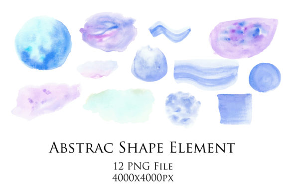 Abstrac Shape Watercolor: Illustrations for Sellers