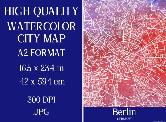 Berlin Germany Watercolor City Map Illustrations Review