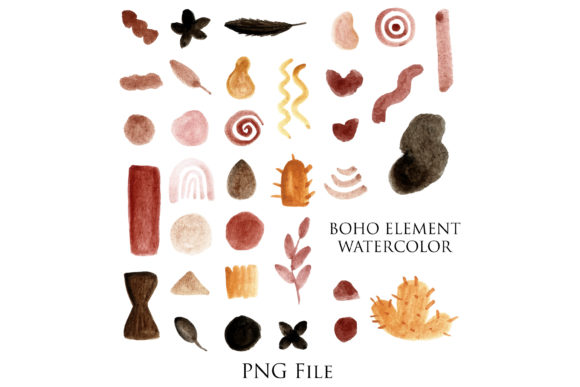 Boho Element Watercolor: Essential Illustrations for Crafters