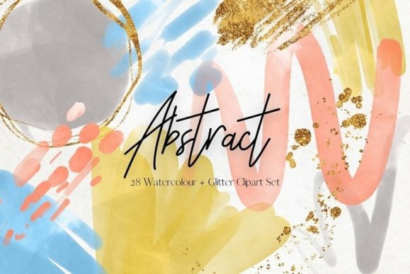 Brushstrokes Watercolour Gold Glitter Illustrations Review