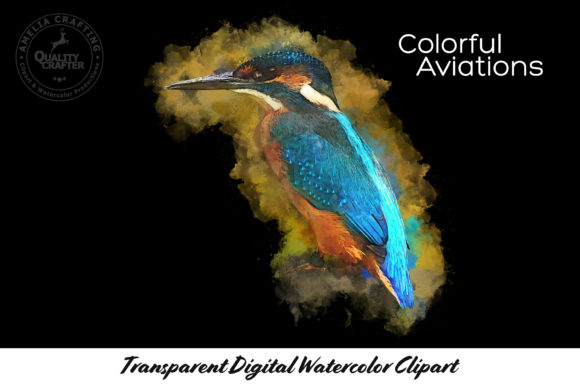 Colorful Aviations Watercolor Clipart & Illustrations