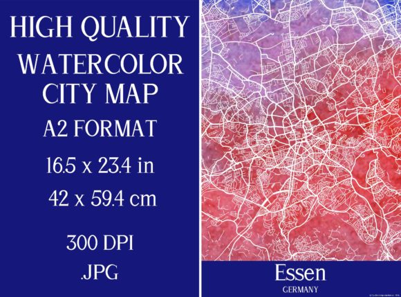 Essen Germany Watercolor City Map: A Designer's Review
