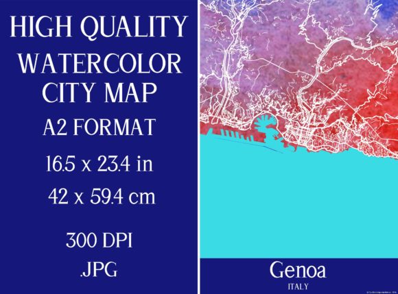 Genoa Italy Map: Watercolor Illustrations Review