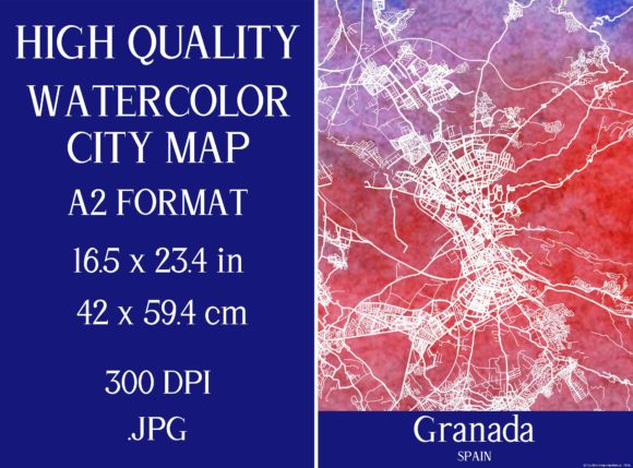 Granada Spain Watercolor City Map: A Designer's Review
