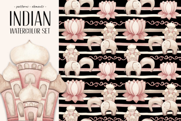 Indian Watercolor Set: Vibrant Illustrations for Brands