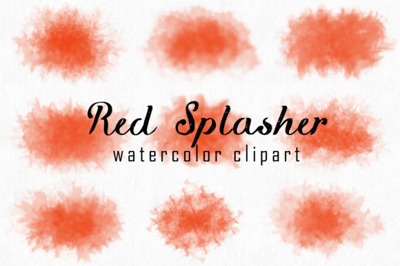 Red Watercolor Splashes: Bold Illustrations for Shops