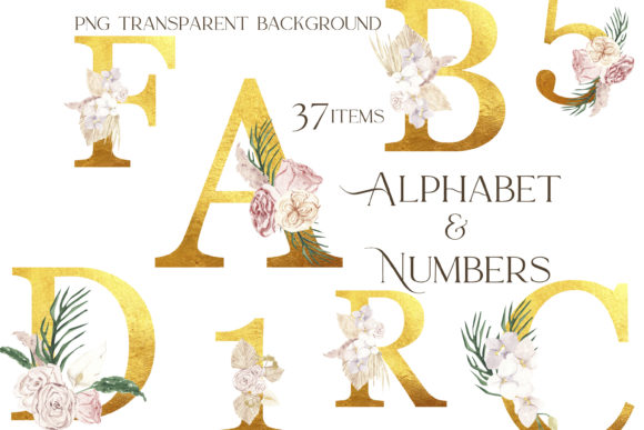 Review: Floral Alphabet Clipart, Watercolor Boho for Embroidery