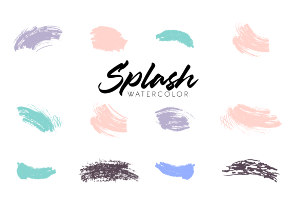 Watercolor Brush Splash Clipart for Illustrations
