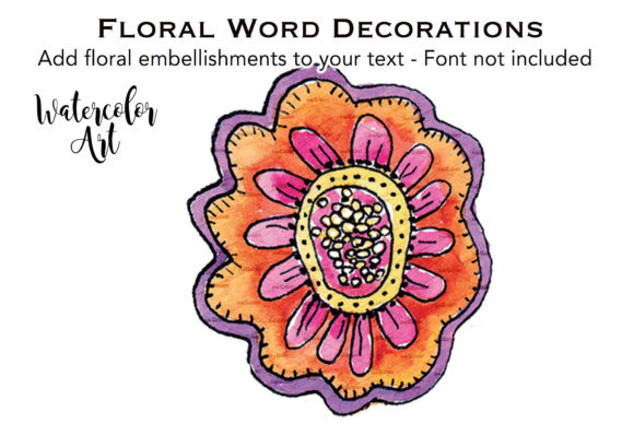 Watercolor Flower Pop Orange: Vibrant Illustrations for Crafters