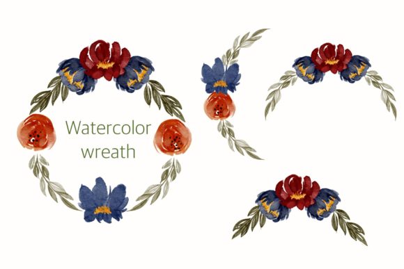 Wreath Watercolor Floral PNG: Premium Illustrations